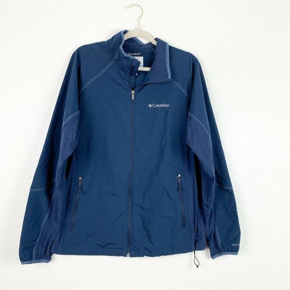 Columbia Large Blue Five Alarm Soft-Shell Long Sleeve Jacket Omni-Shield Comfy